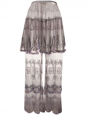Прозрачная юбка макси 1990-х годов Jean Paul Gaultier Pre-Owned. Цвет: серый