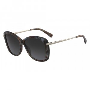 Женские солнцезащитные очки 56 мм, мраморно-коричневые, лазурные Longchamp