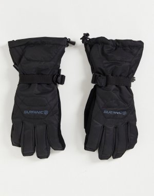 Черные водонепроницаемые утепленные горнолыжные перчатки Force-Черный цвет Surfanic