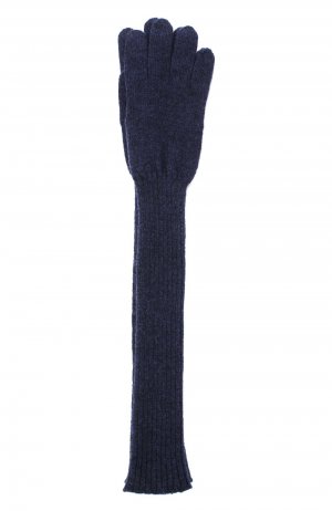 Удлиненные кашемировые перчатки Tegin. Цвет: синий