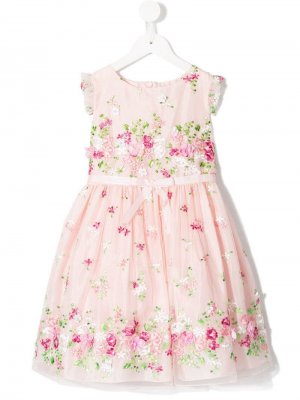 Платье с цветочной вышивкой Lesy. Цвет: розовый