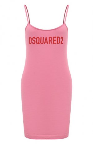 Хлопковое платье Dsquared2. Цвет: розовый