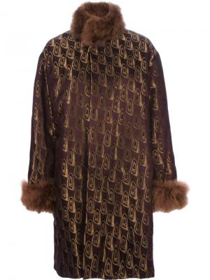Свободное пальто с мехом Jean Paul Gaultier Vintage. Цвет: коричневый
