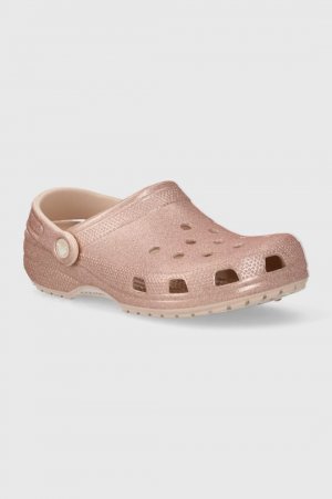 Классические шлепанцы с блестками , розовый Crocs