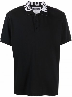 Рубашка поло с логотипом на воротнике Moschino. Цвет: черный