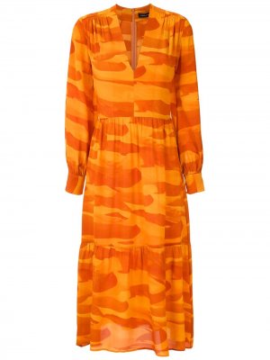 Платье с V-образным вырезом Andrea Marques. Цвет: оранжевый