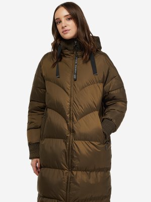 Пальто утепленное женское Haukkaniemi, Коричневый, размер 48 Luhta. Цвет: коричневый