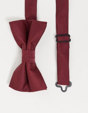 Атласный бордовый галстук-бабочка -Красный ASOS DESIGN
