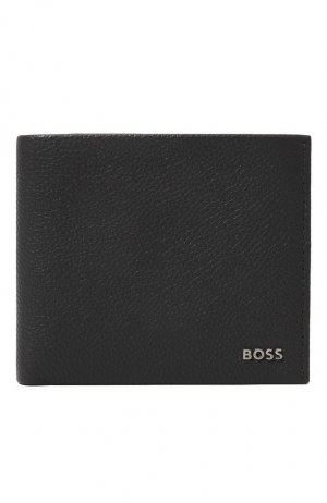 Кожаное портмоне BOSS. Цвет: серый