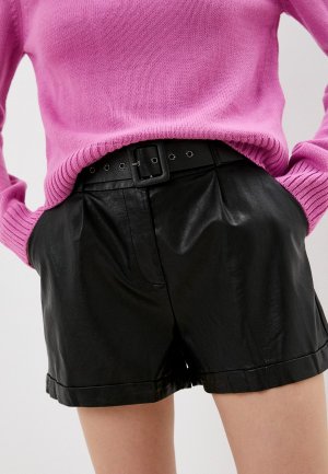 Шорты кожаные Emblem Leather shorts. Цвет: черный