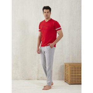 Пижама , размер 00L, серый, красный Relax Mode. Цвет: красный/красный-серый/серый