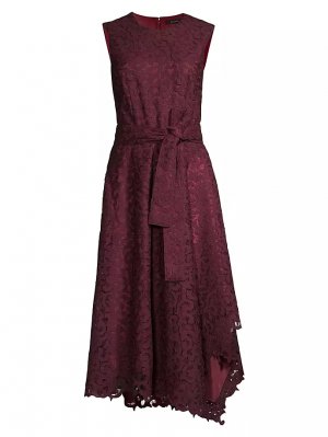 Кружевное платье-миди со прокруткой , цвет bordeaux Natori