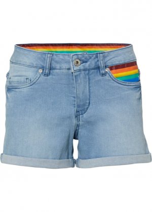 Джинсовые шорты pride с флагом , синий Rainbow