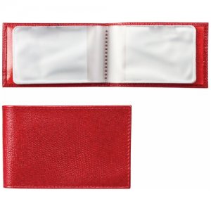 Визитница карманная Ящерица, на 40 визиток, натуральная кожа, тиснение, красная (V.30.-3) Befler. Цвет: красный