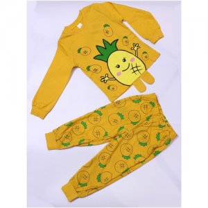 Пижама тонкая Bonito kids темно-желтый_122. Цвет: фуксия