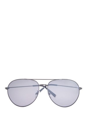 Минималистичные очки-авиаторы с тонкой оправой из металла GIVENCHY (sunglasses). Цвет: черный