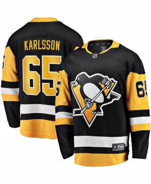 Мужская черная домашняя футболка с логотипом Erik Karlsson Pittsburgh Penguins Fanatics