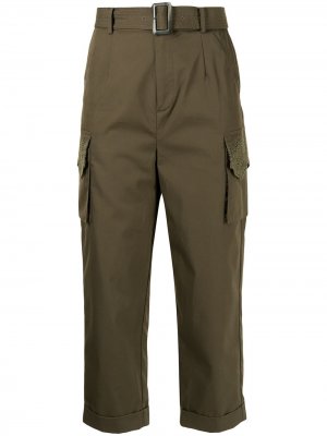 Укороченные брюки с поясом BAPY BY *A BATHING APE®. Цвет: зеленый