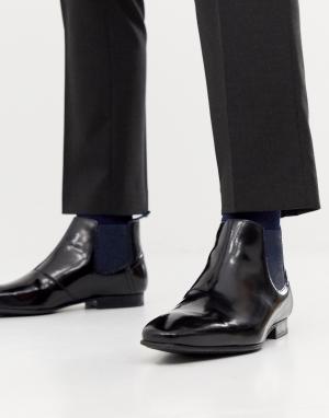 Черные блестящие ботинки челси Lameth Ted Baker. Цвет: черный
