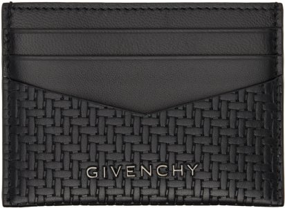 Черная плетеная визитница Givenchy