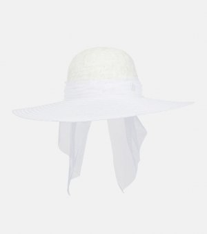 Шляпа blanche с тюлевой отделкой , белый Maison Michel