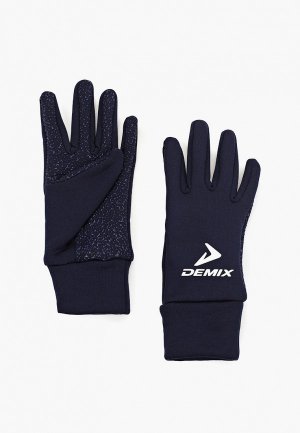 Перчатки футбольные Demix с противоскользящим покрытием.. Цвет: синий