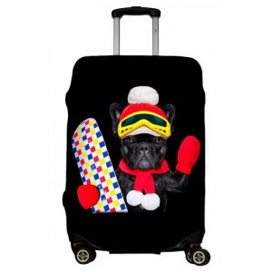 Чехол для чемодана Бульдог сноубордист размер M (арт. LJ-CASE-M-379) LeJoy