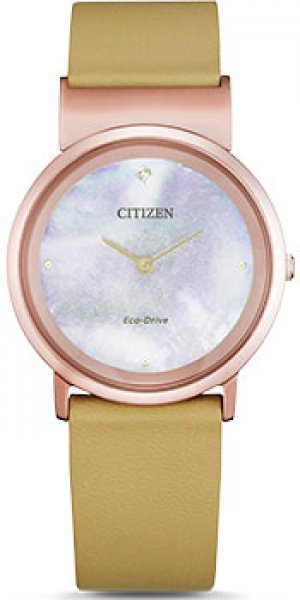 Японские наручные женские часы EG7073-16Y. Коллекция Eco-Drive Citizen
