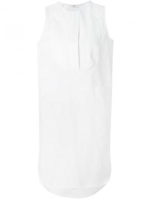 Платье шифт с панелью-нагрудником Atlantique Ascoli. Цвет: белый