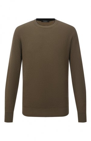 Шерстяной свитер Zegna. Цвет: хаки
