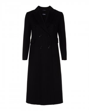 Пальто из шерсти MaxMara. Цвет: черный
