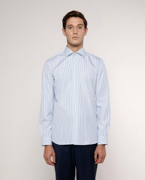 Обычная мужская рубашка увеличенной длины синего цвета , светло-синий Mirto