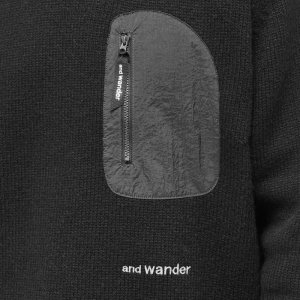 Вязанный крючком свитер из шетландской шерсти, черный And Wander