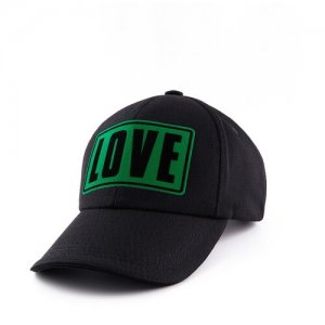 Женская бейсболка кепка LOVE. Черная. GRAFSI. Цвет: черный/зеленый