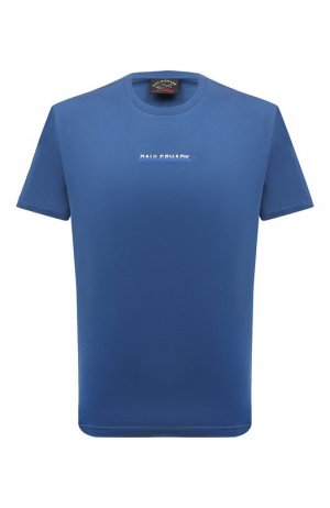 Хлопковая футболка Paul&Shark. Цвет: синий