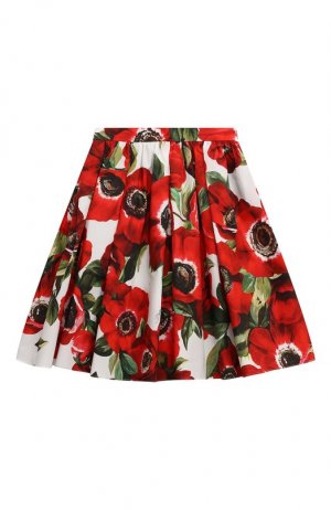 Хлопковая юбка Dolce & Gabbana. Цвет: красный
