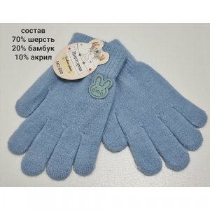Перчатки , демисезон/зима, шерсть, размер 4-7 лет, голубой Виктория. Цвет: голубой