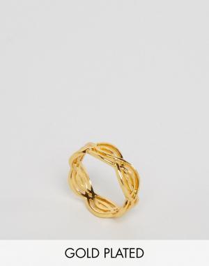 Кольцо с отделкой волнами Mesa Gorjana. Цвет: золотой