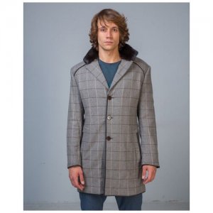 Пальто демисезонное, силуэт прямой, укороченное, карманы, утепленное, размер 52, серый Torras. Цвет: серый