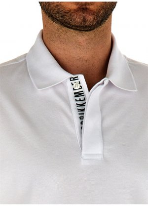 Белая мужская футболка-поло Bikkembergs