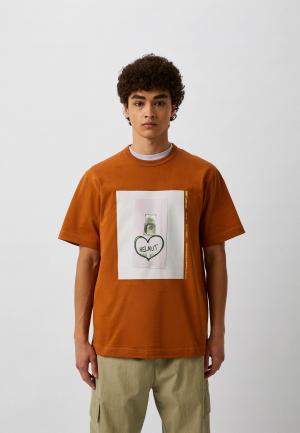 Футболка Helmut Lang. Цвет: коричневый