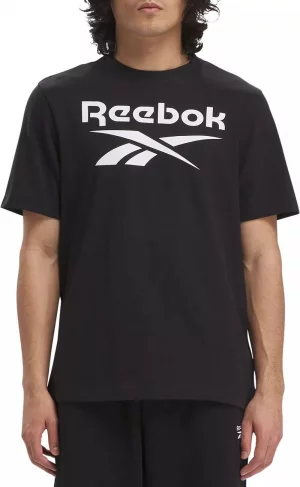 Мужская футболка с большим логотипом Identity и графическим рисунком, черный Reebok