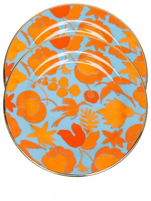 Набор из двух десертных тарелок Wildbird La DoubleJ. Цвет: оранжевый