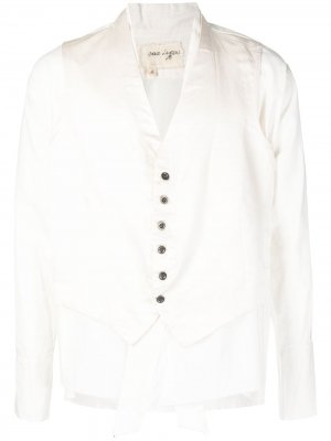 Многослойный пиджак с V-образным вырезом Greg Lauren. Цвет: белый