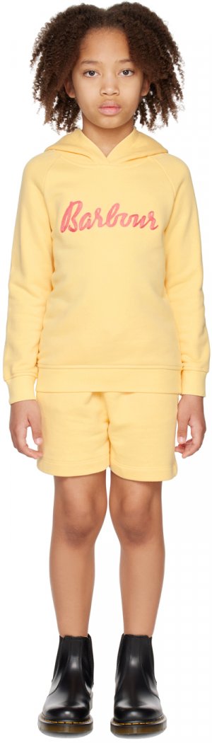 Желтый детский комплект с капюшоном и шортами Otterburn Barbour