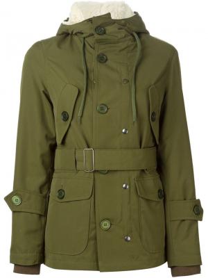 Куртка в стиле милитари с капюшоном Equipe 70 '70. Цвет: зелёный