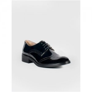 Женская обувь, E-SKYE, модель Броги, размер 39, итальянский лак, черный цвет, шнурки E-Skye. Цвет: черный