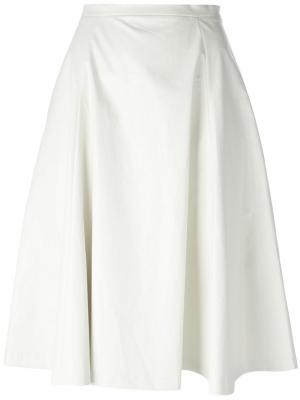 Расклешенная юбка А-образного силуэта Douuod. Цвет: телесный