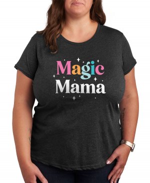 Модная футболка с рисунком Magic Mama больших размеров, серый Air Waves