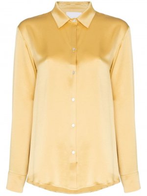 Рубашка в пижамном стиле Asceno. Цвет: желтый